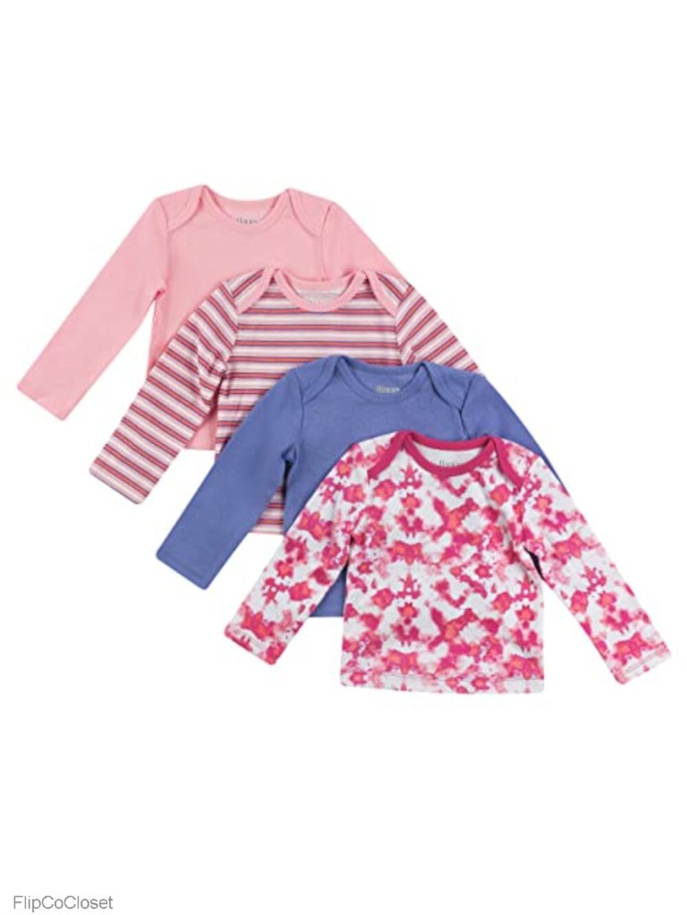 Baby Long Sleeve Tees 4-Pack Stretch Knit Crew Neck T-Shirts